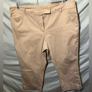 Lane Bryant Khaki Capri Pants with Belt Loops